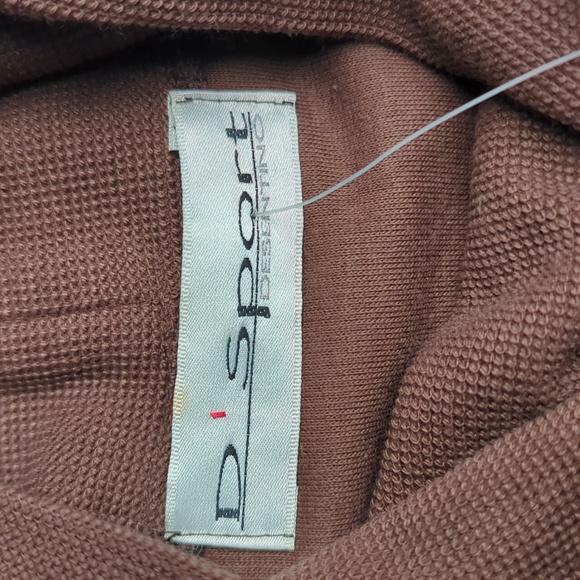 Vintage 1990s Y2K Classy Brown Turtleneck Sleeveless Blouse D'Sport Desentino MD - Picture 6 of 9